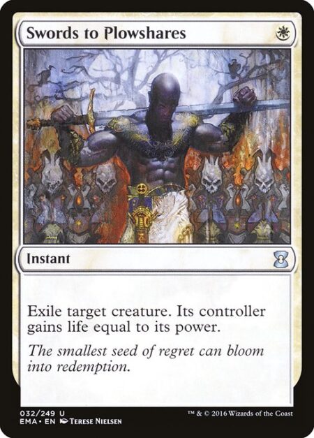 Swords to Plowshares - Exile target creature. Its controller gains life equal to its power.