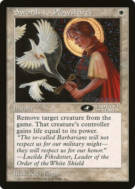 Swords to Plowshares - Exile target creature. Its controller gains life equal to its power.