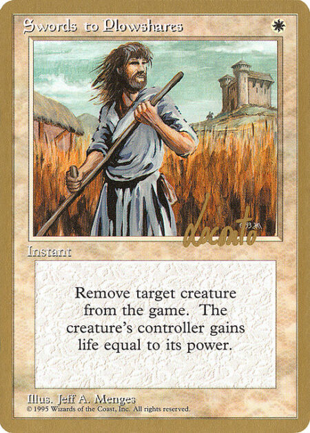 Swords to Plowshares - Exile target creature. Its controller gains life equal to its power.