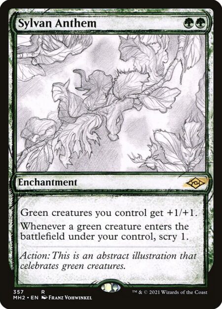 Sylvan Anthem - Green creatures you control get +1/+1.