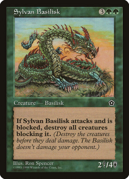 Sylvan Basilisk - Whenever Sylvan Basilisk becomes blocked by a creature