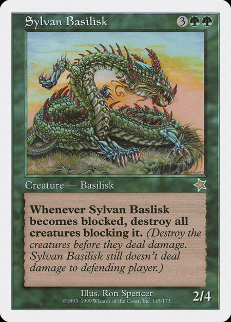 Sylvan Basilisk - Whenever Sylvan Basilisk becomes blocked by a creature