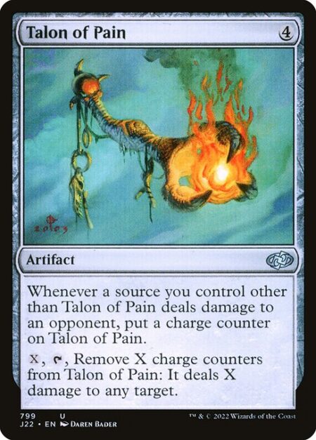 Talon of Pain - Whenever a source you control other than Talon of Pain deals damage to an opponent