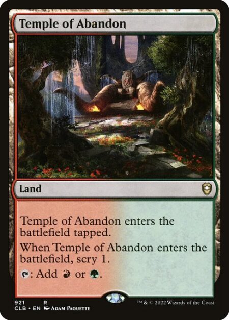 Temple of Abandon - This land enters tapped.