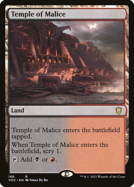 Temple of Malice - This land enters tapped.