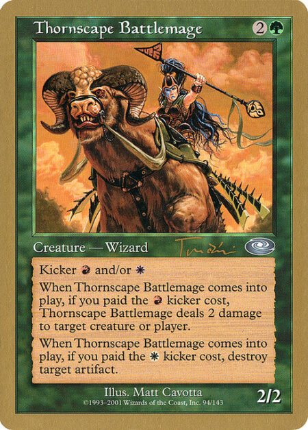 Thornscape Battlemage - Kicker {R} and/or {W} (You may pay an additional {R} and/or {W} as you cast this spell.)