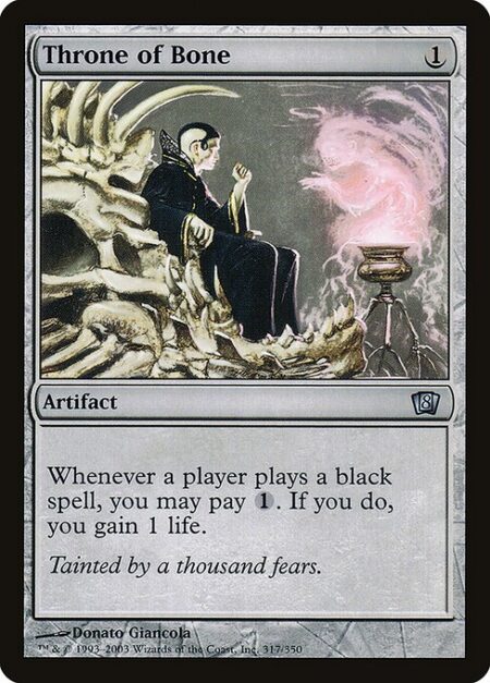 Throne of Bone - Whenever a player casts a black spell
