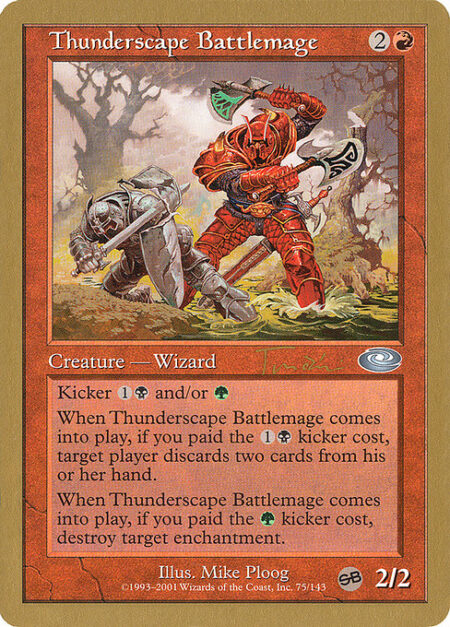 Thunderscape Battlemage - Kicker {1}{B} and/or {G} (You may pay an additional {1}{B} and/or {G} as you cast this spell.)