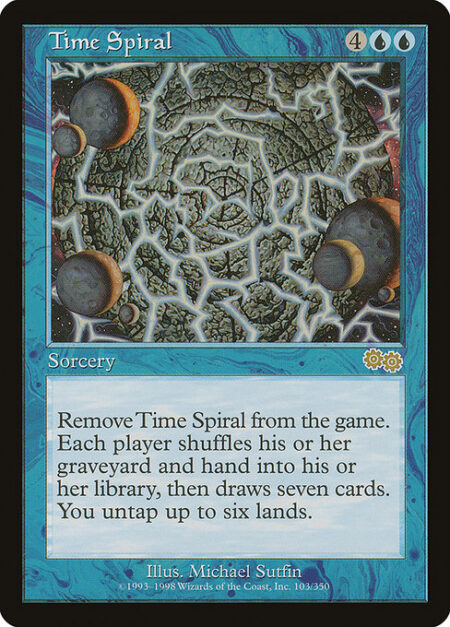 Time Spiral - Exile Time Spiral. Each player shuffles their hand and graveyard into their library