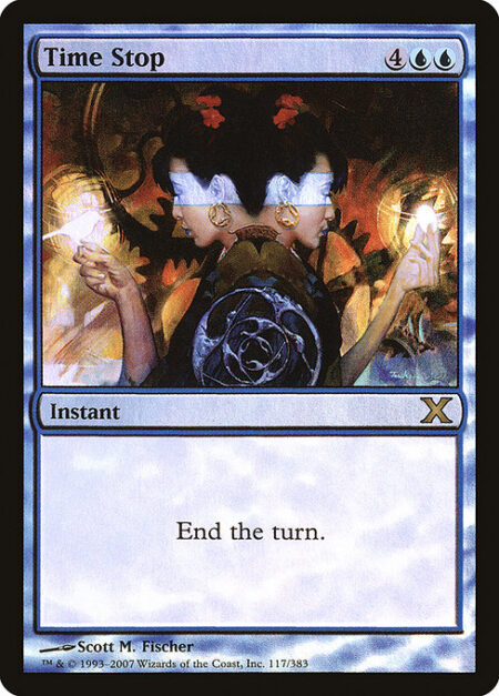 Time Stop - End the turn. (Exile all spells and abilities from the stack