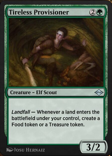 Tireless Provisioner - Landfall — Whenever a land enters the battlefield under your control