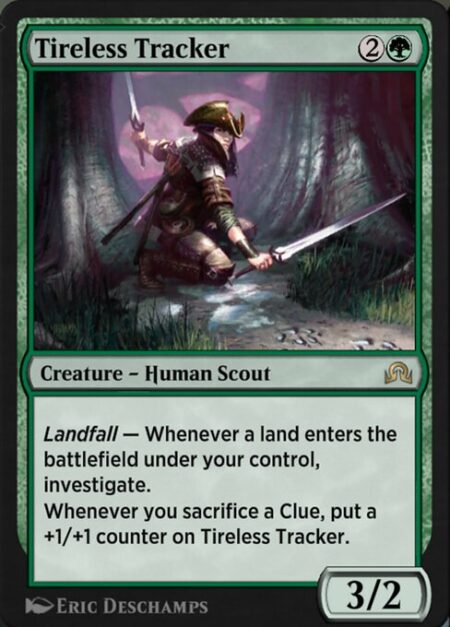 Tireless Tracker - Landfall — Whenever a land enters the battlefield under your control