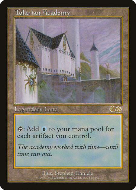 Tolarian Academy - {T}: Add {U} for each artifact you control.