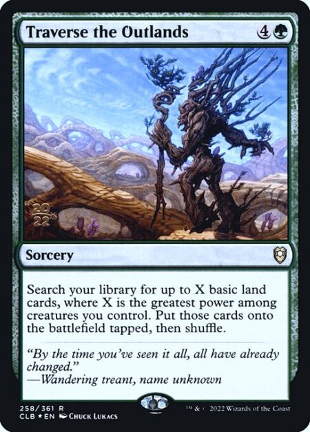 Traverse the Outlands - Search your library for up to X basic land cards