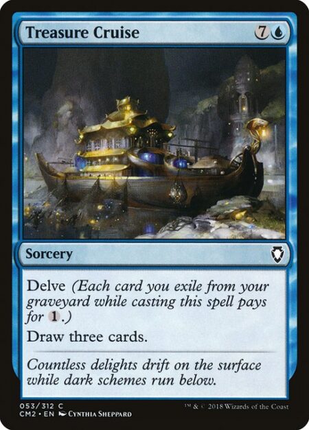 Treasure Cruise - Delve (Each card you exile from your graveyard while casting this spell pays for {1}.)