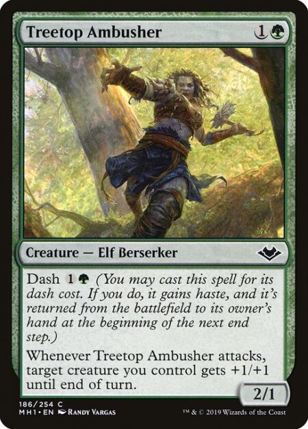 Treetop Ambusher - Dash {1}{G} (You may cast this spell for its dash cost. If you do