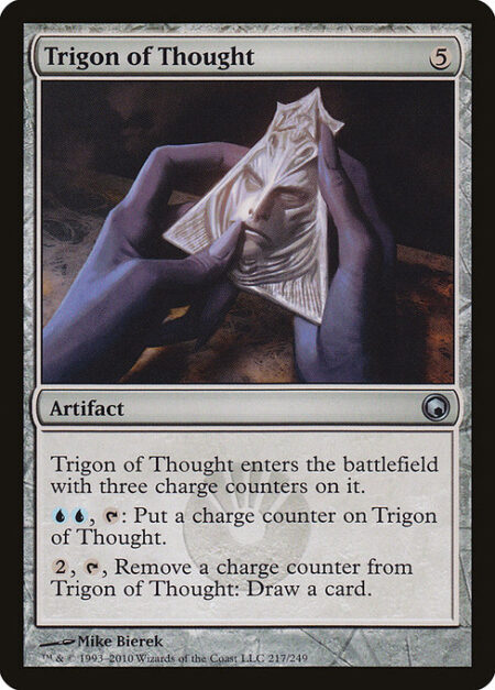 Trigon of Thought - Trigon of Thought enters the battlefield with three charge counters on it.