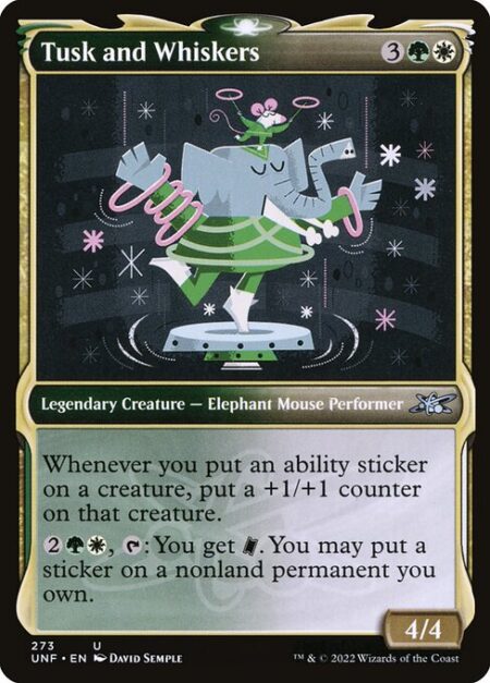 Tusk and Whiskers - Whenever you put an ability sticker on a creature