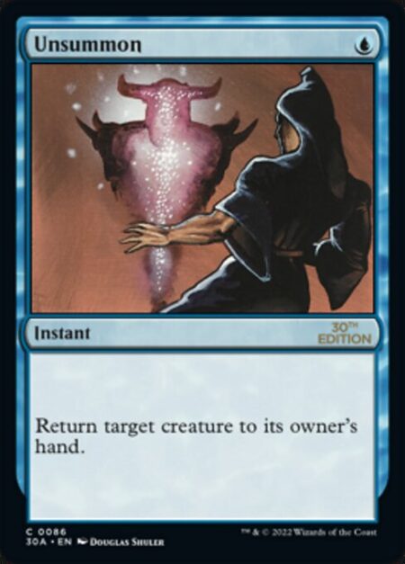 Unsummon - Return target creature to its owner's hand.