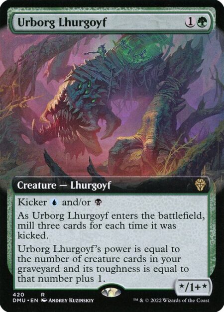 Urborg Lhurgoyf - Kicker {U} and/or {B} (You may pay an additional {U} and/or {B} as you cast this spell.)