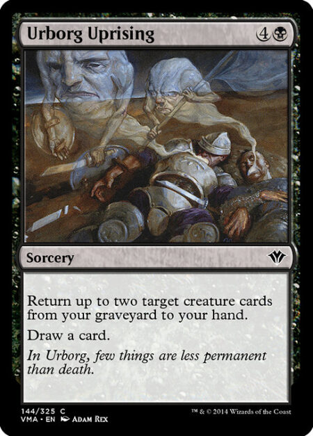 Urborg Uprising - Return up to two target creature cards from your graveyard to your hand.