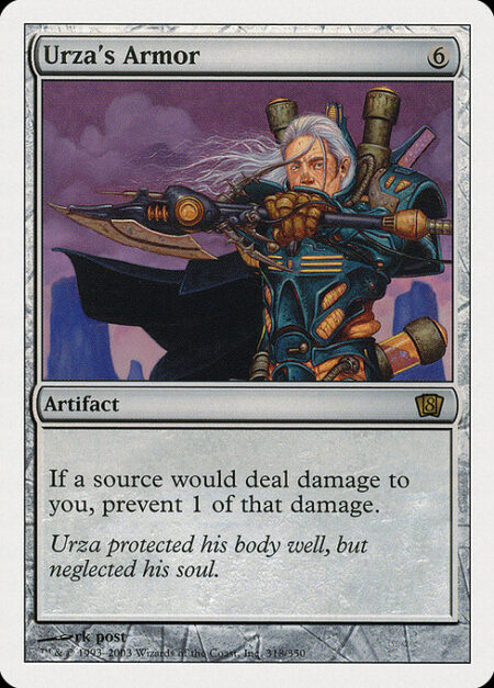 Urza's Armor - If a source would deal damage to you