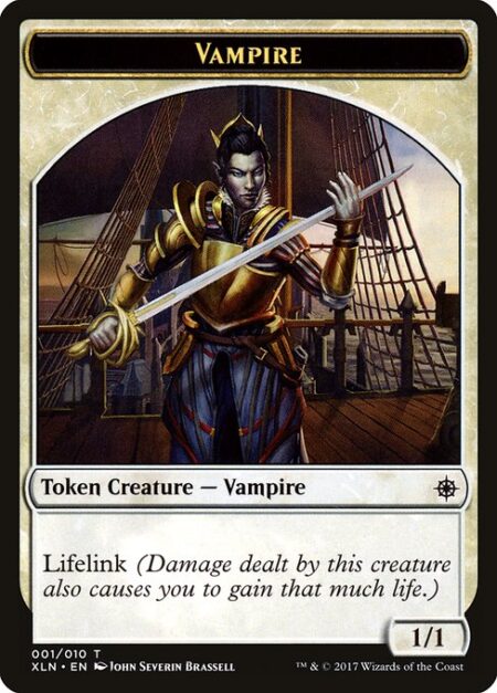 Vampire - Lifelink (Damage dealt by this creature also causes you to gain that much life.)