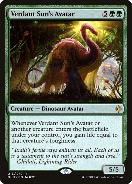 Verdant Sun's Avatar - Whenever Verdant Sun's Avatar or another creature you control enters