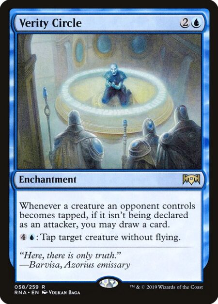 Verity Circle - Whenever a creature an opponent controls becomes tapped