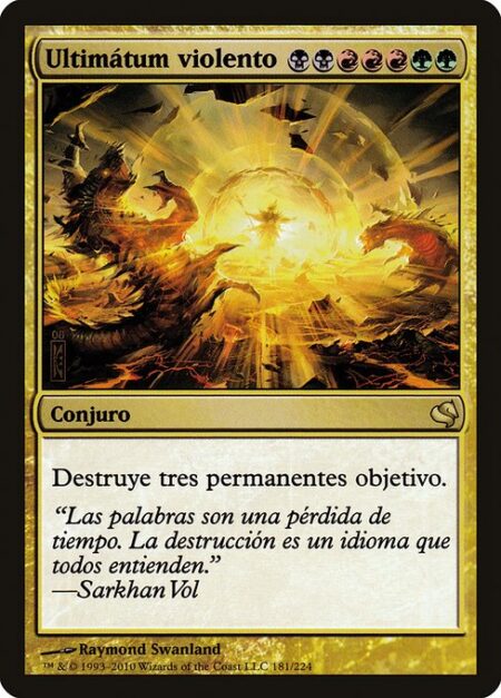 Violent Ultimatum - Destroy three target permanents.