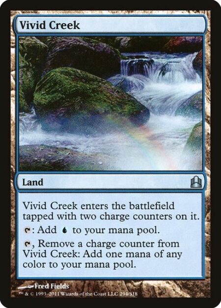 Vivid Creek - Vivid Creek enters tapped with two charge counters on it.