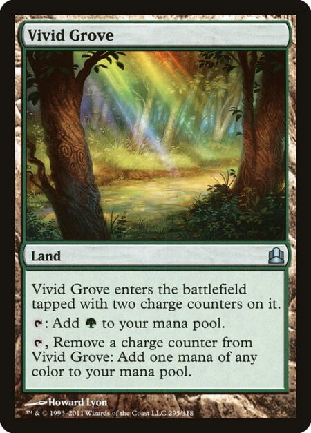 Vivid Grove - Vivid Grove enters tapped with two charge counters on it.