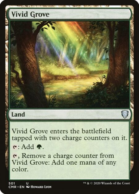 Vivid Grove - Vivid Grove enters tapped with two charge counters on it.