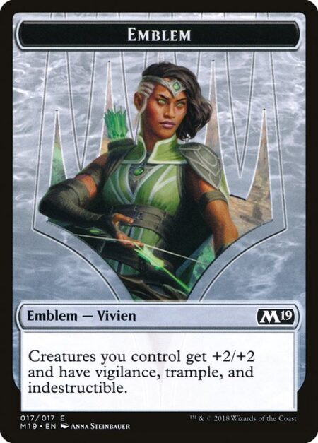Vivien Reid Emblem - Creatures you control get +2/+2 and have vigilance