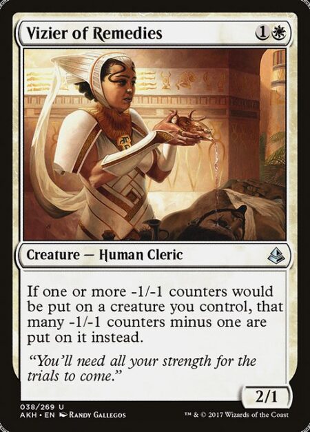 Vizier of Remedies - If one or more -1/-1 counters would be put on a creature you control