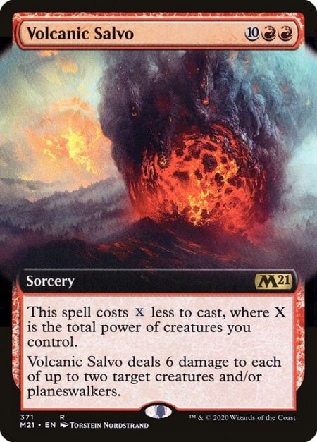 Volcanic Salvo - This spell costs {X} less to cast