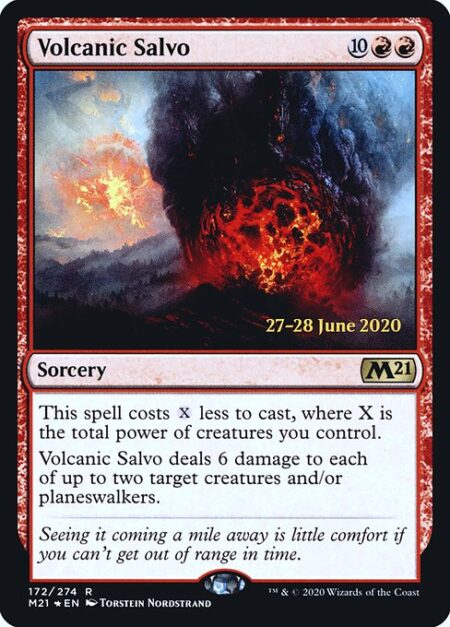 Volcanic Salvo - This spell costs {X} less to cast