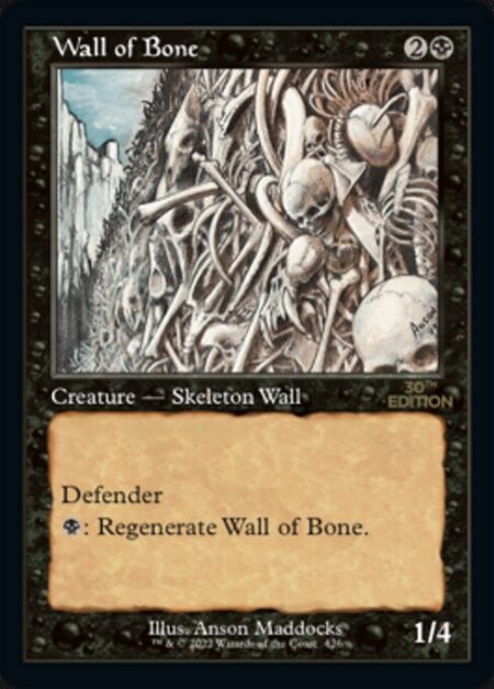 Wall of Bone - Defender (This creature can't attack.)