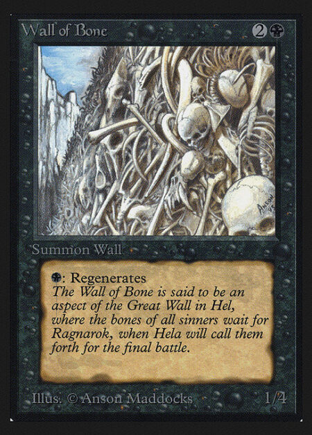 Wall of Bone - Defender (This creature can't attack.)
