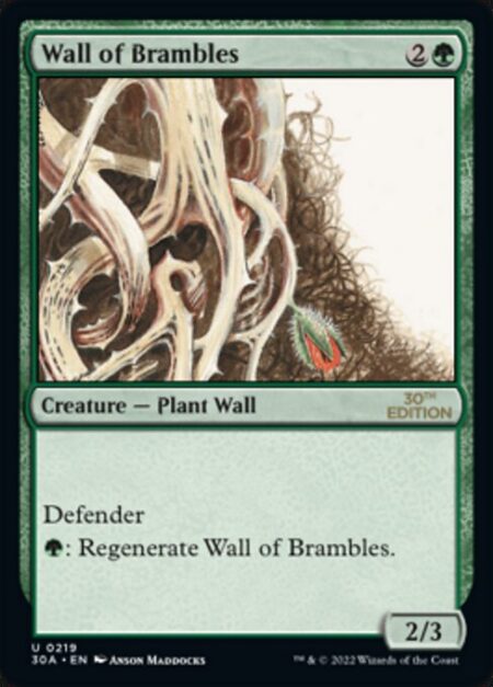 Wall of Brambles - Defender (This creature can't attack.)