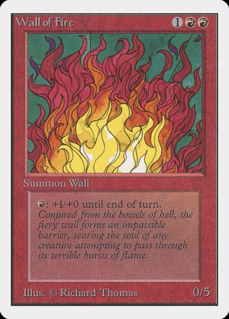 Wall of Fire - Defender (This creature can't attack.)