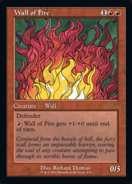 Wall of Fire - Defender (This creature can't attack.)