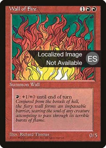 Wall of Fire - Defender (This creature can't attack.)