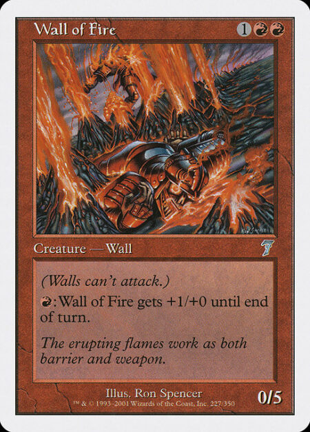 Wall of Fire - Defender (This creature can't attack.)