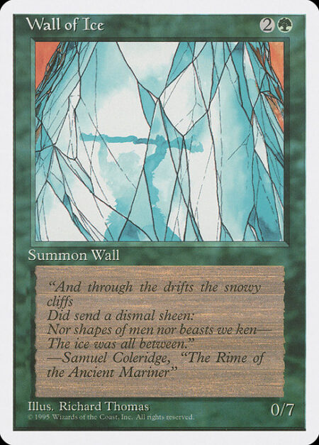 Wall of Ice - Defender (This creature can't attack.)