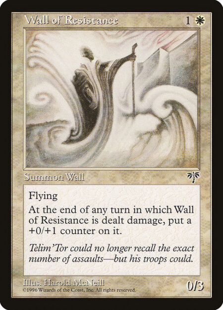 Wall of Resistance - Defender (This creature can't attack.)