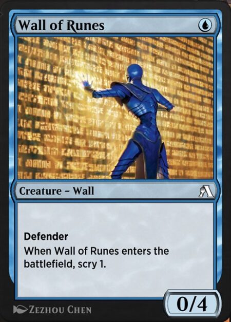 Wall of Runes - Defender (This creature can't attack.)