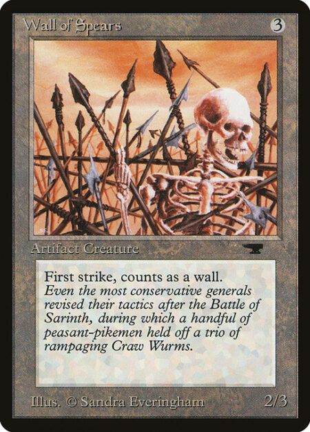 Wall of Spears - Defender (This creature can't attack.)