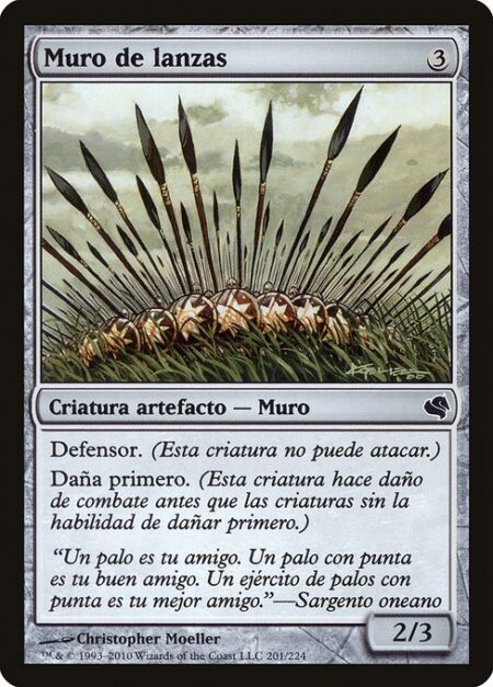 Wall of Spears - Defender (This creature can't attack.)