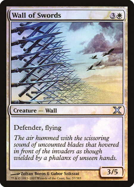 Wall of Swords - Defender (This creature can't attack.)